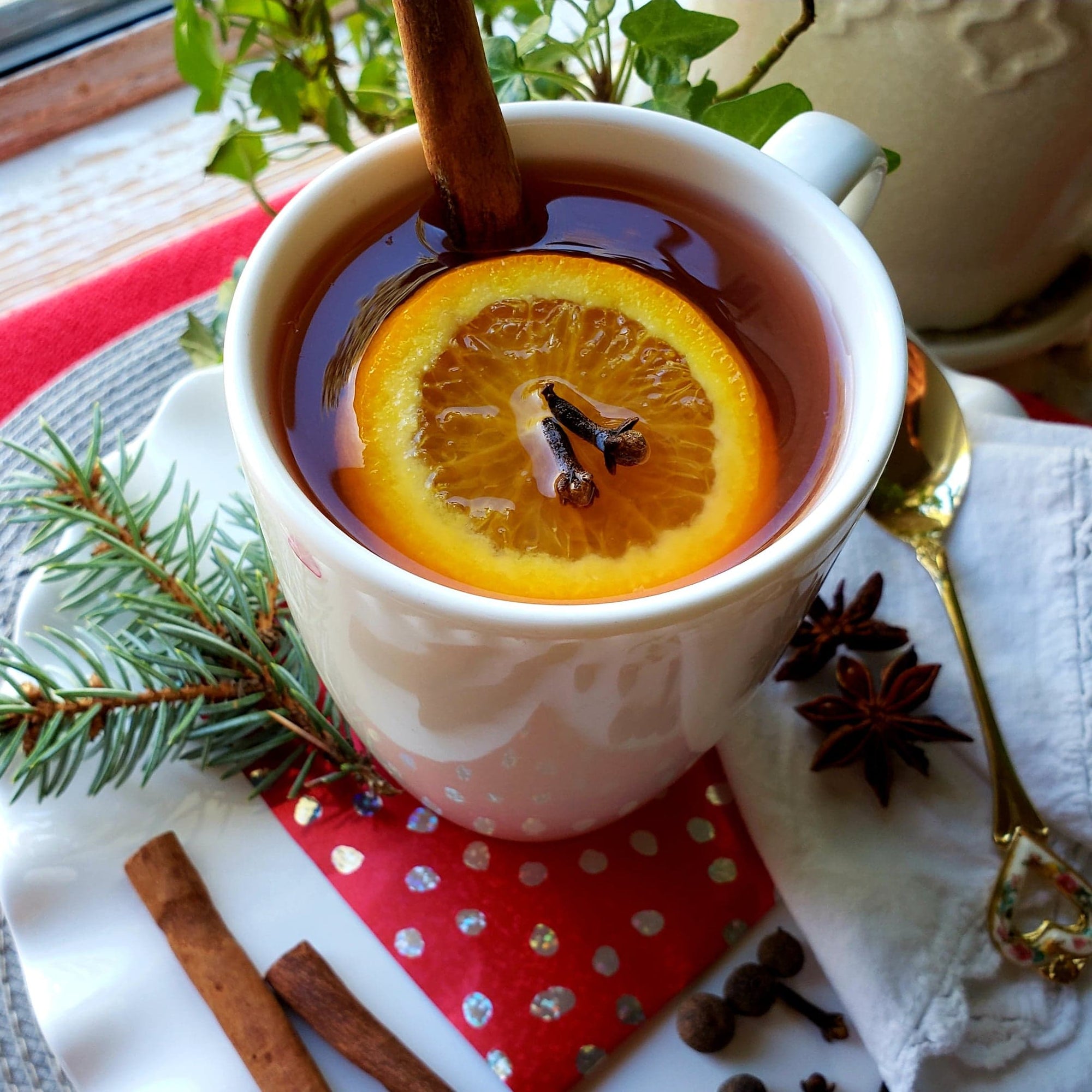 Cold and flu brew made with Christmas Clementine Clove Tea
